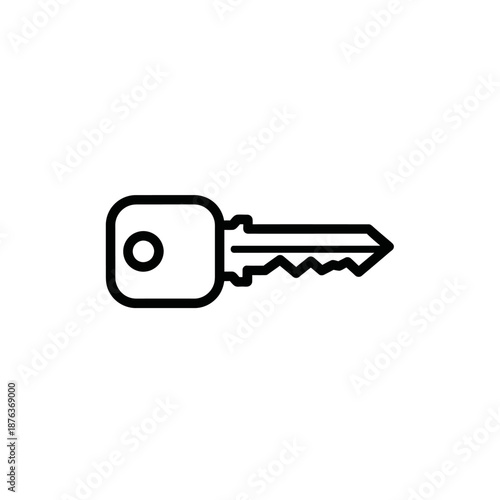 Car Key Icon for Locksmith and Security Concepts in Digital Design