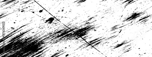 Diagonal Black Grunge Scratch Texture Vector Background Abstract distressed overlay with ink splatters and rough brush strokes