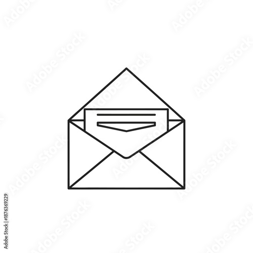 Clear Illustration of an Envelope with a Letter Inside for Communication or Mail