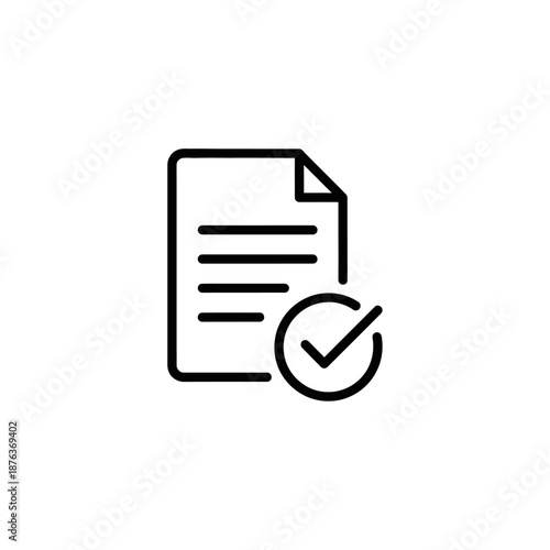 Close-Up of a Document with a Checkmark for Verification or Approval in Business Setting