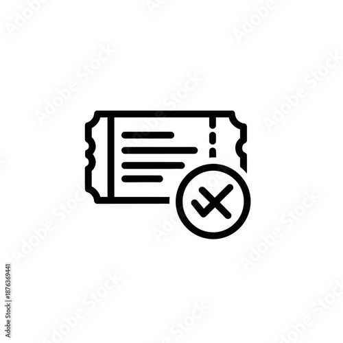 Close-up of a Canceled Movie Ticket with a Cross Mark for Entertainment Planning