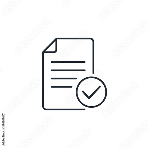 Close-up of a Document with a Checkmark Seal for Verification and Approval