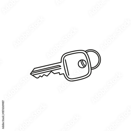 Close-up of a Car Key on White Background for Automotive Access