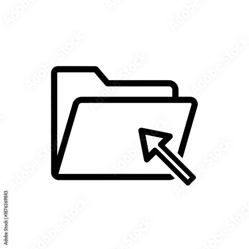 Close-up of a Folder Icon with Cursor Mouse Pointer Over File Directory
