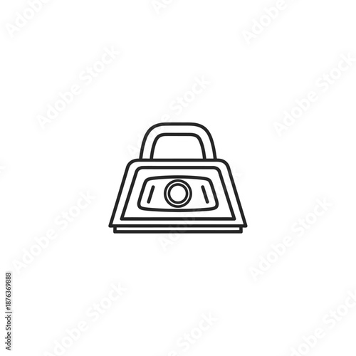 Close-up of a Food Grill with Cooking Plate and Handle for Outdoor Cooking