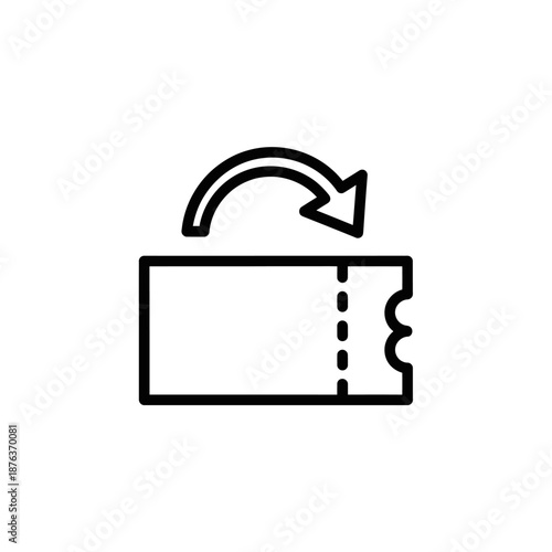 Close-up of a Ticket with Barcode and Arrow Icon for Travel or Event Access