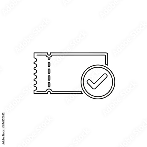 Close-up of a Ticket with Checkmark Symbol for Event Entry Validation