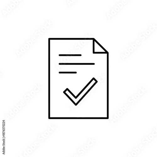 Close-Up of a Verified Document with Checkmark Icon for Approval and Certification