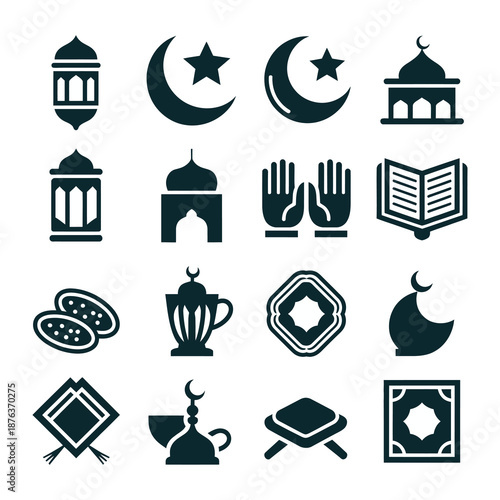 Sacred Symbols of Faith: A collection of meticulously crafted, elegant icons representing the core tenets and revered objects of a faith.