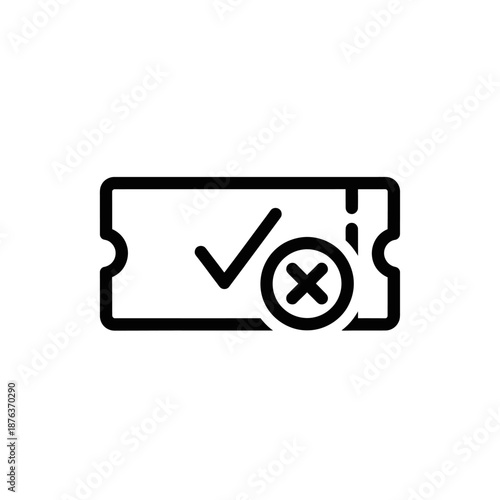 Close-up of a Voting Ticket with Checkmark and Crossmarks for Election Process