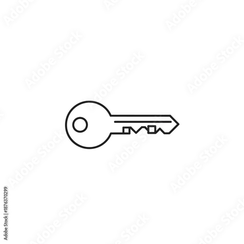 Close-Up of a Silver Key Isolated on White Background for Lock and Security Concepts