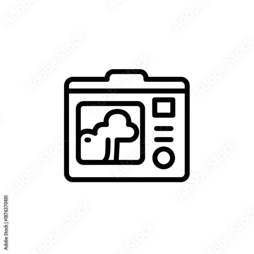 Close-up of Camera Display Screen Showing Focused Image in Photography Studio