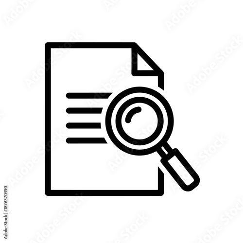 Close-Up of Document with Magnifying Glass for Data Analysis and Research