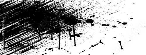 Black Ink Paint Splatter Grunge Drip Texture Background Vector
