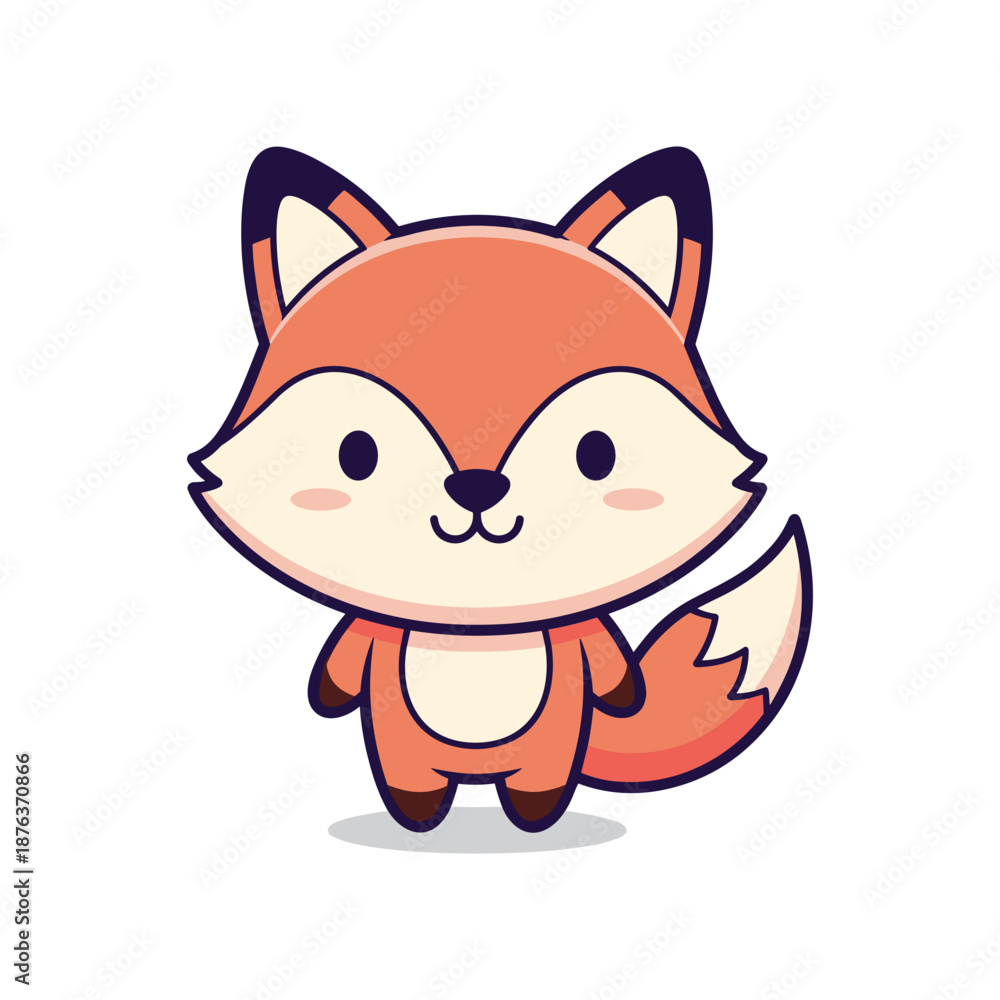 Fototapeta premium Cute Cartoon Fox Illustration