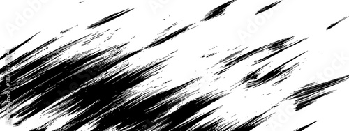 Dynamic Black Ink Diagonal Brush Stroke Grunge Texture Vector Overlay Background