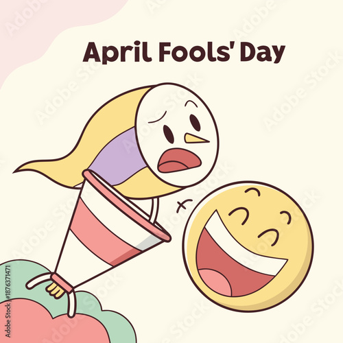 April fools day prank surprise illustration