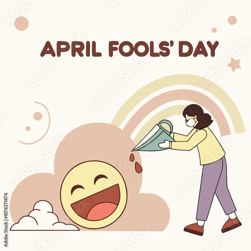 April fools day prank surprise illustration