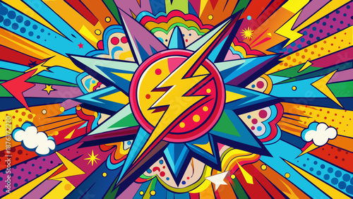 vibrant abstract comic art colorful vector background