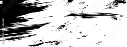 Black Paint Brush Stroke Grunge Texture Vector Background High Contrast