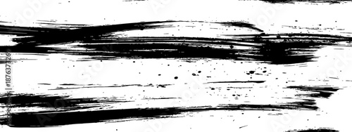 Black ink brush strokes texture seamless background Grunge dynamic hand painted paint distress overlay pattern