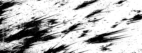 Dynamic black ink splatter texture background with sharp grunge paint drops and splash overlay effect