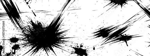 Black Ink Splatter Explosion Grunge Texture Background Vector Illustration Distressed Artistic Design Element