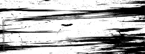 Black ink brush strokes grunge texture background abstract vector design element monochrome distress overlay