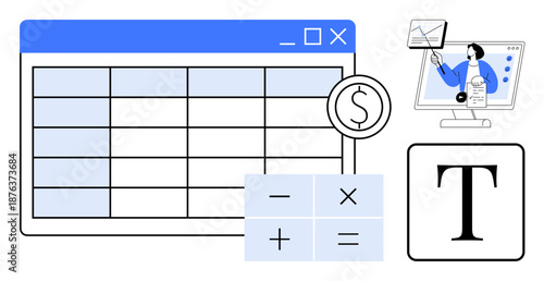 Financial analytics. Financial tools for tracking, managing, and analyzing data with spreadsheets and digital interfaces. Financial applications in business, education, and startups