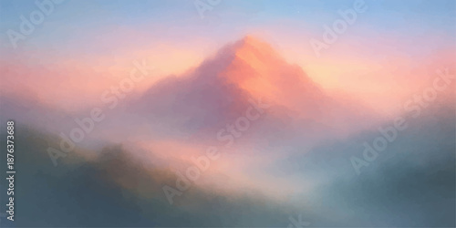 A vibrant orange sunset glows over a majestic mountain landscape as the sun dips below the horizon, casting golden light through the summer clouds across a beautiful blue heaven

Would you like me to 