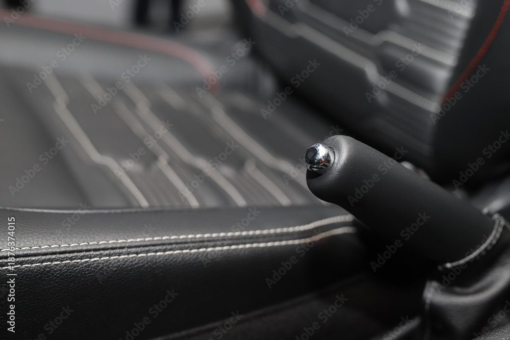 Obraz premium handbrake helps your car to stop while parked without having to keep your foot on the brake pedal
