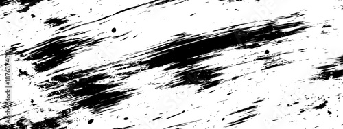 Black Paint Diagonal Brush Stroke Texture Abstract Grunge Overlay Background Vector