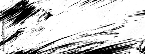 Black Ink Brush Stroke Grunge Texture Vector Background Distressed Abstract Smear Overlay Design