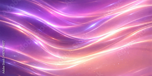 Abstract purple and pink background design with flowing waves of light and bright digital energy textures creates a curved motion pattern for a modern art wallpaper backdrop