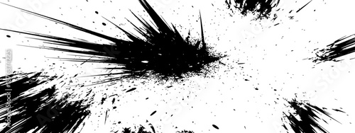 Dynamic Black Ink Splatter Explosion Grunge Texture Abstract Vector Background