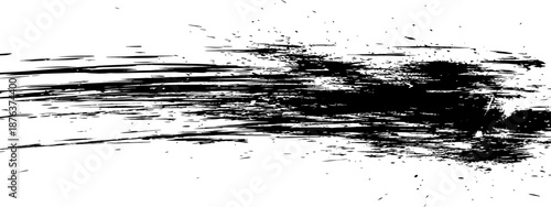 Grunge ink brush stroke element Vector isolated distressed black paint smear texture for abstract background or artistic overlay design