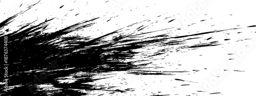 Forceful black ink splatter explosion grunge texture abstract background vector