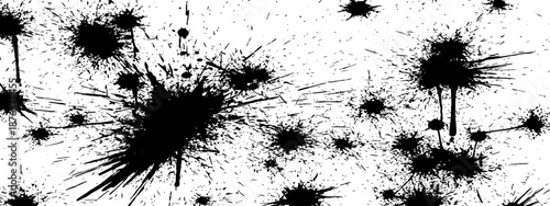 Black ink splatter seamless pattern grunge distressed artistic background texture graphic element