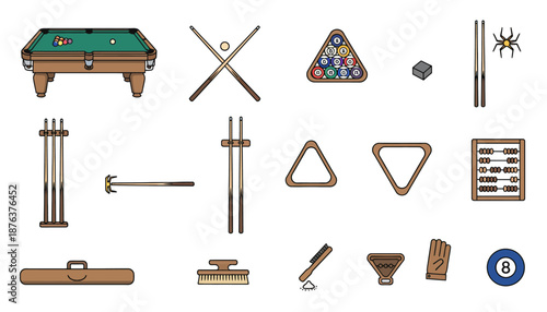 Collection of Pool Table and Billiard Accessories.