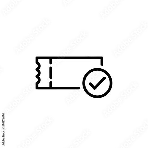 Close-up of Event Ticket with Checkmark for Entry Validation and Access Control