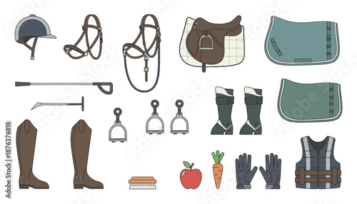 Equestrian Riding Equipment and Accessories Collection.