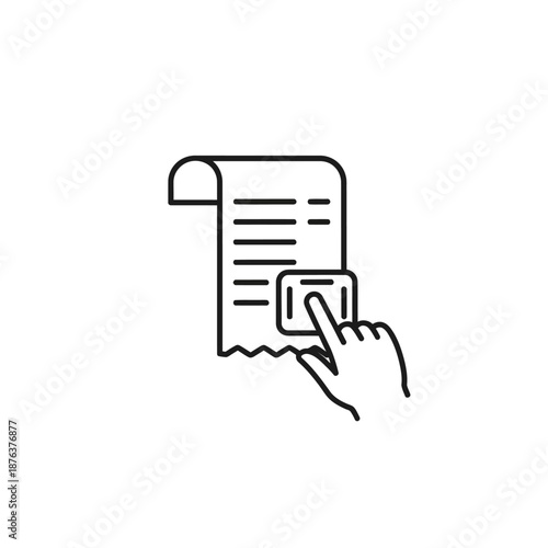 Close-up of Hand Touching Digital Interface with Document and Pen for Business or Office Use