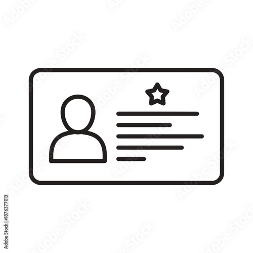 Close-Up of Identity Card with Person Profile and Star Badge for Professional Documentation