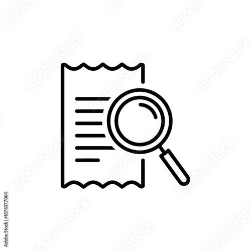 Close-Up of Paper Document with Magnifying Glass for Research and Analysis