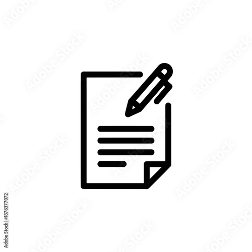 Close-up of Paper with Pen for Writing or Note Taking, Office Workspace