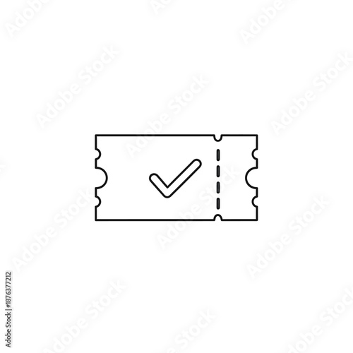 Close-up of Valid Ticket with Checkmark Icon for Event or Travel Confirmation