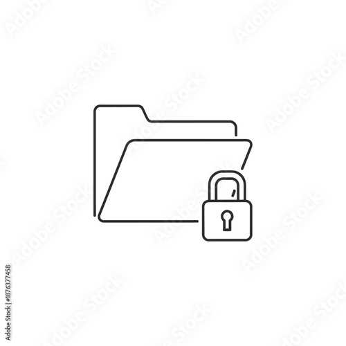 Confidential Folder with Lock Illustration for Data Security and Privacy