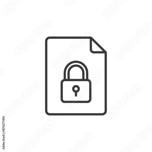 Corporate Security Concept with Lock and Digital Document Representation
