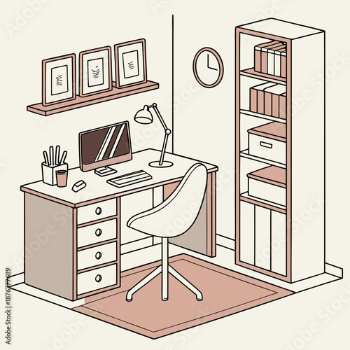 Cozy Modern Home Office with Smart Tech