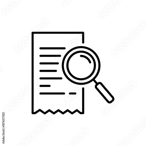 Document Analysis with Magnifying Glass Showing Close Inspection of Paper
